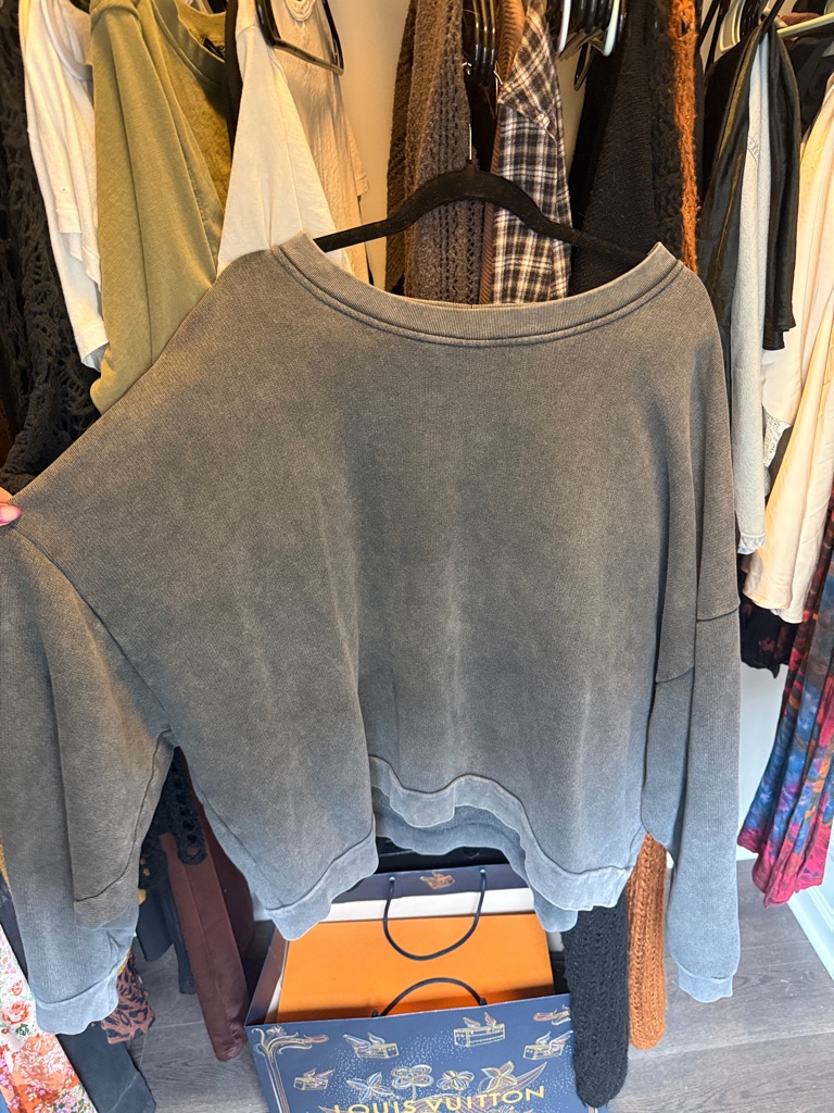 Acne Studios Washed Gray Oversized Crewneck Sweatshirt